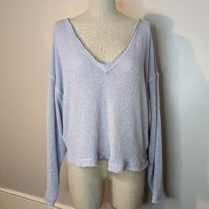 UO Out From Under Logan Jersey Slouchy V-neck